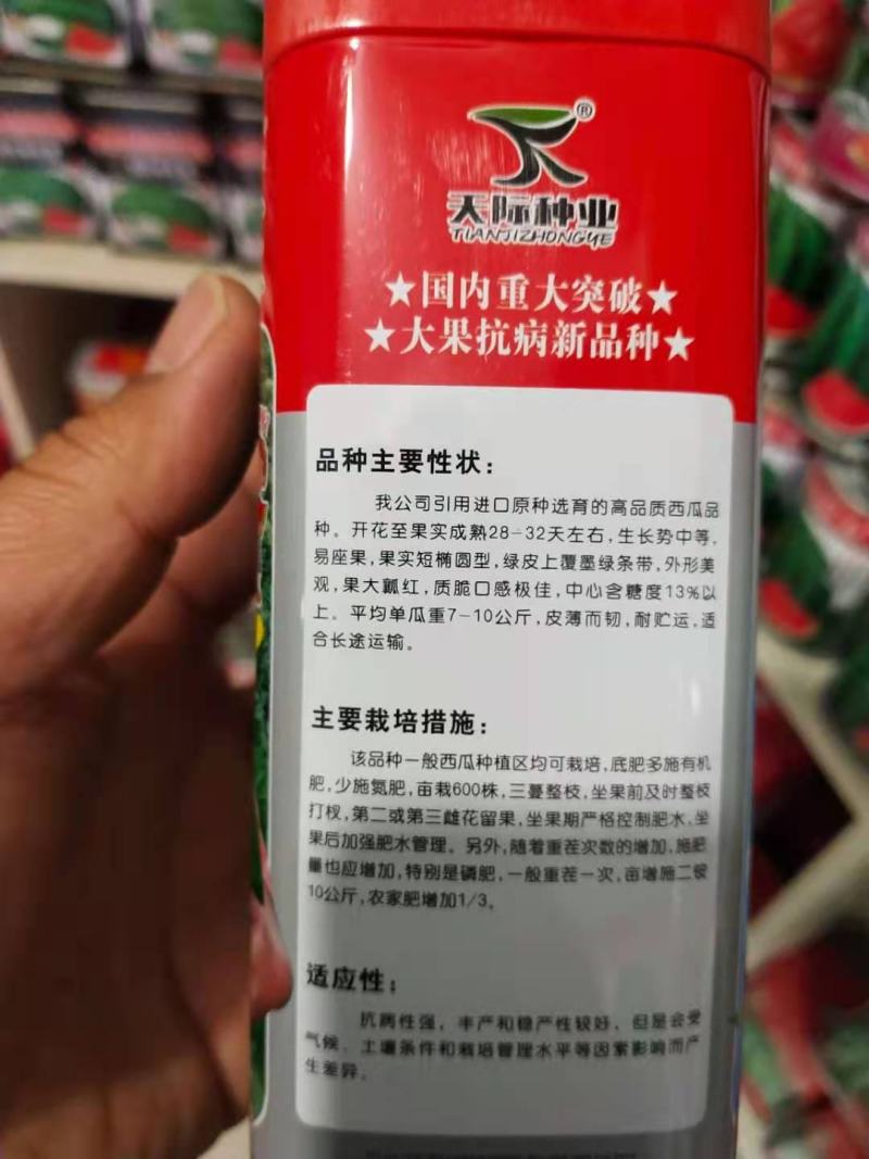 麒麟西瓜种子玉麒麟甜王高抗病耐重茬绿皮墨带含糖14度