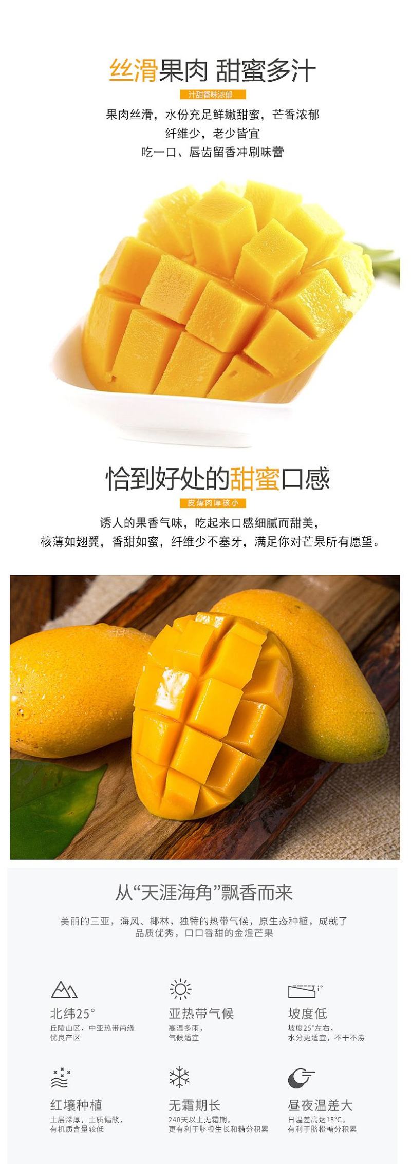 京东包邮-海南树上熟金煌芒，精品金煌芒，净重8斤