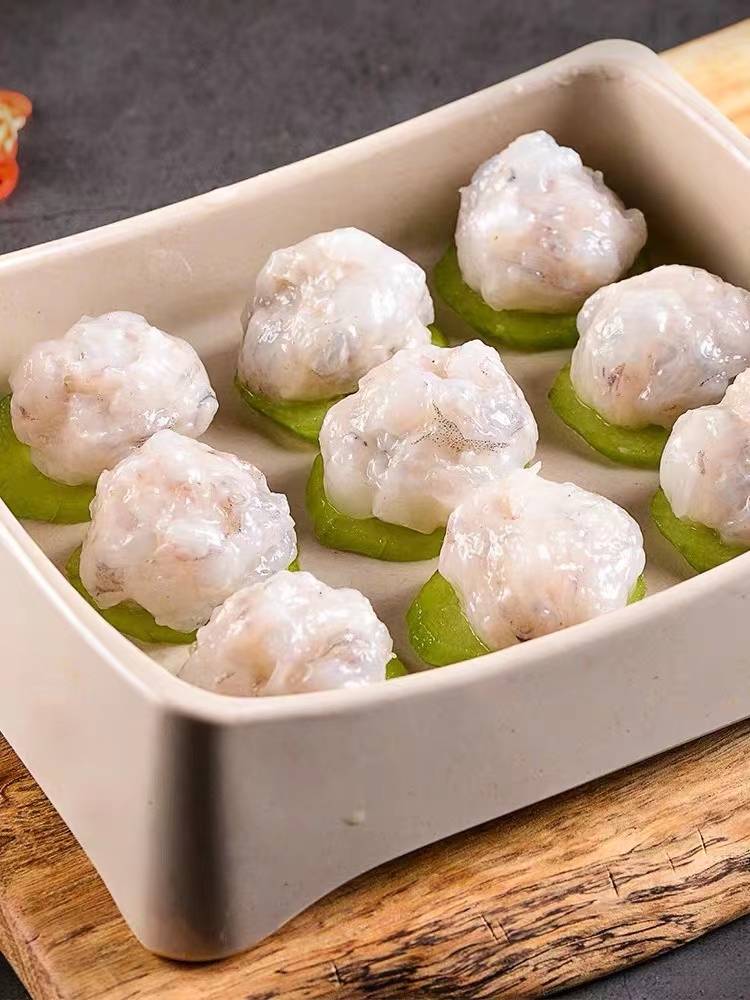 青虾滑,95%虾肉含量,全自动化设备生产.