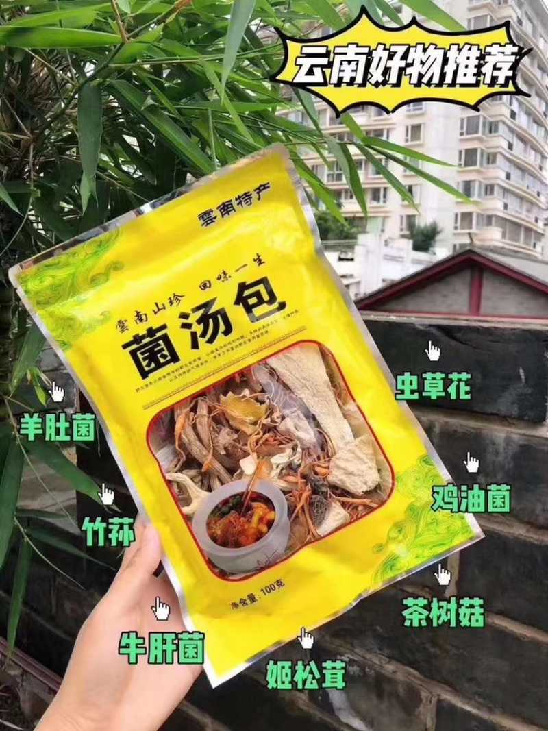 菌汤包云南野生特产羊肚菌营养菌菇包煲汤食材菌类汤料干货