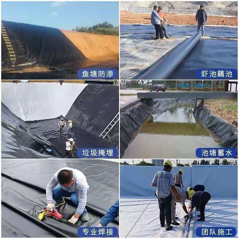 鱼塘黑色，薄膜养殖模鱼虾，专用膜防渗藕池防渗