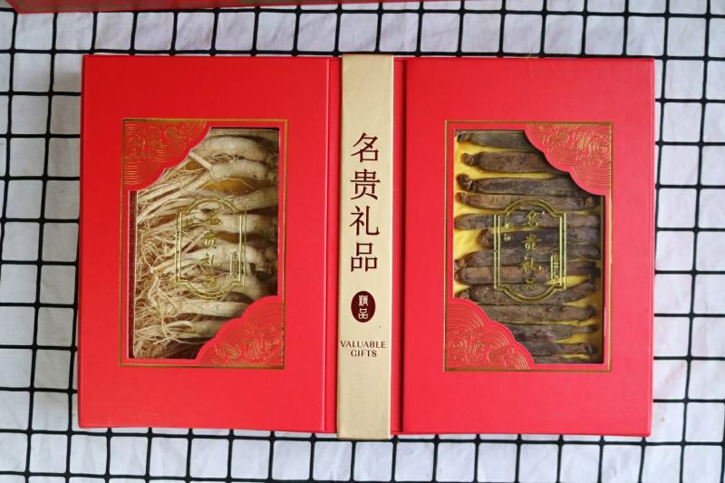 双拼礼盒套餐二[60支长白山人参150g+45支红参压条