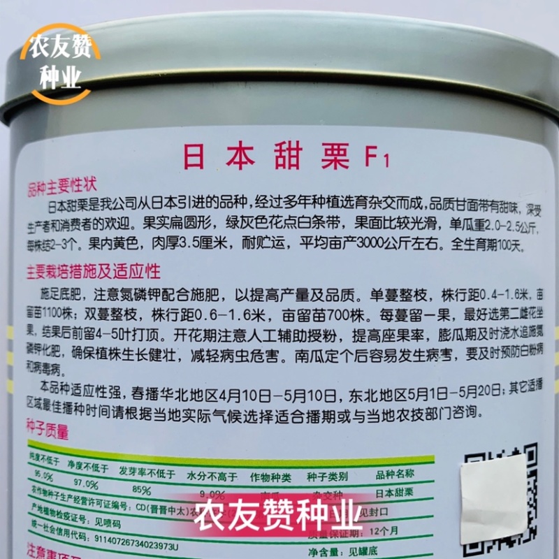 日本甜栗南瓜种子日本引进品种品质甘面带有甜味南瓜种籽