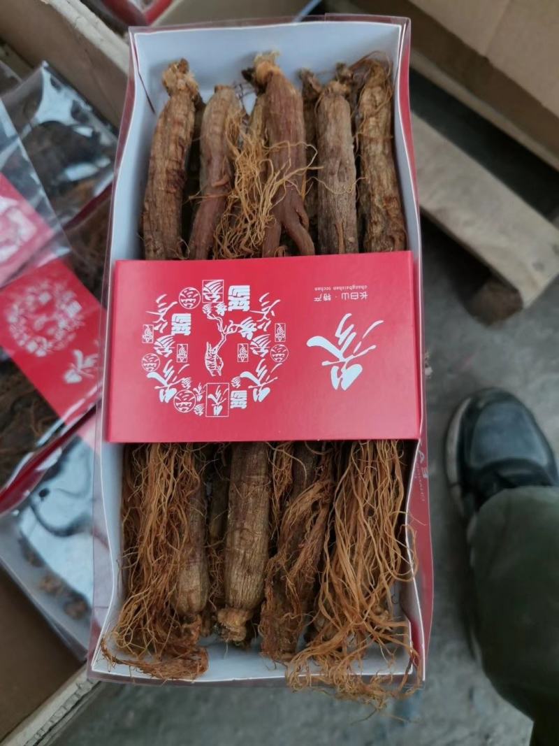 长白山无糖红参批发（干品）红参直条全须，