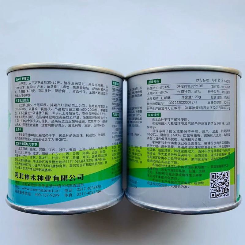甜瓜种子红瓤酥薄皮甜瓜种子中早熟果实牛角形果皮青绿色