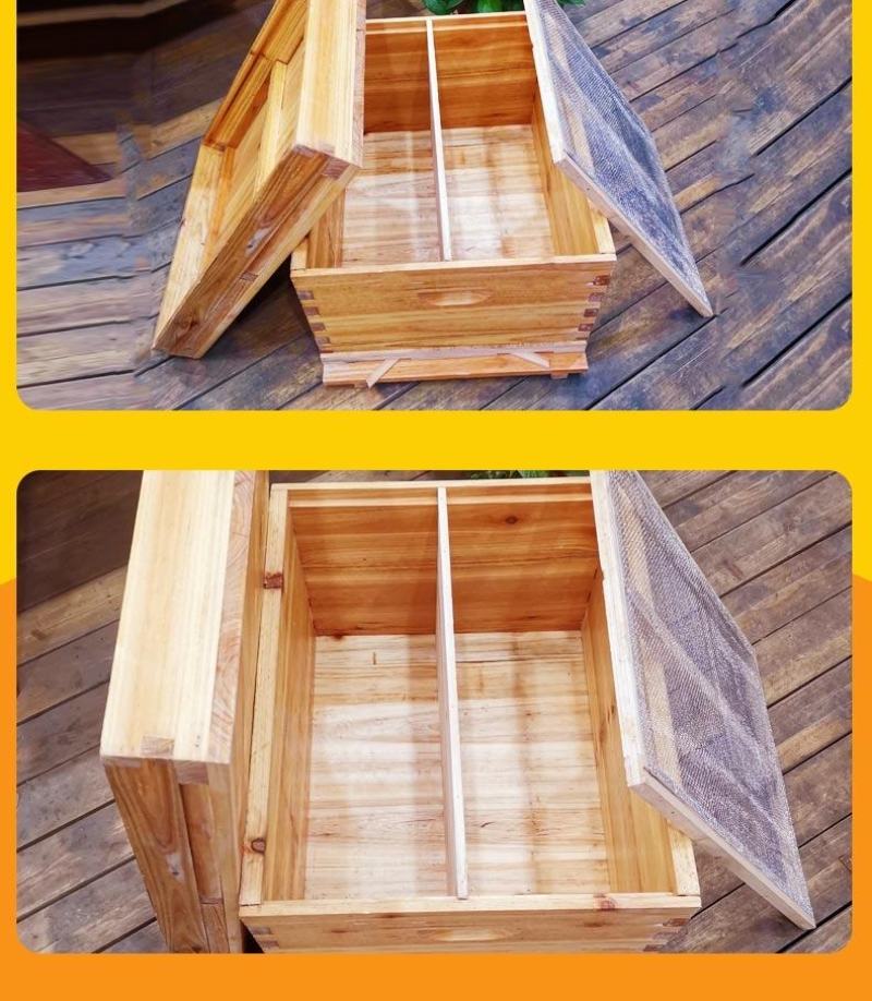 中蜂箱蜜蜂蜂箱养蜂工具专用养蜂箱煮蜡双层蜂箱标准十框