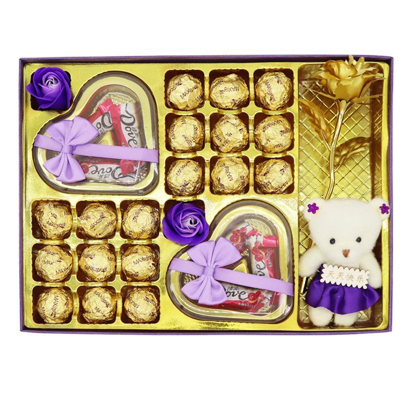 德芙巧克力礼盒唯美斯金沙糖巧大礼包零食新年春节礼物
