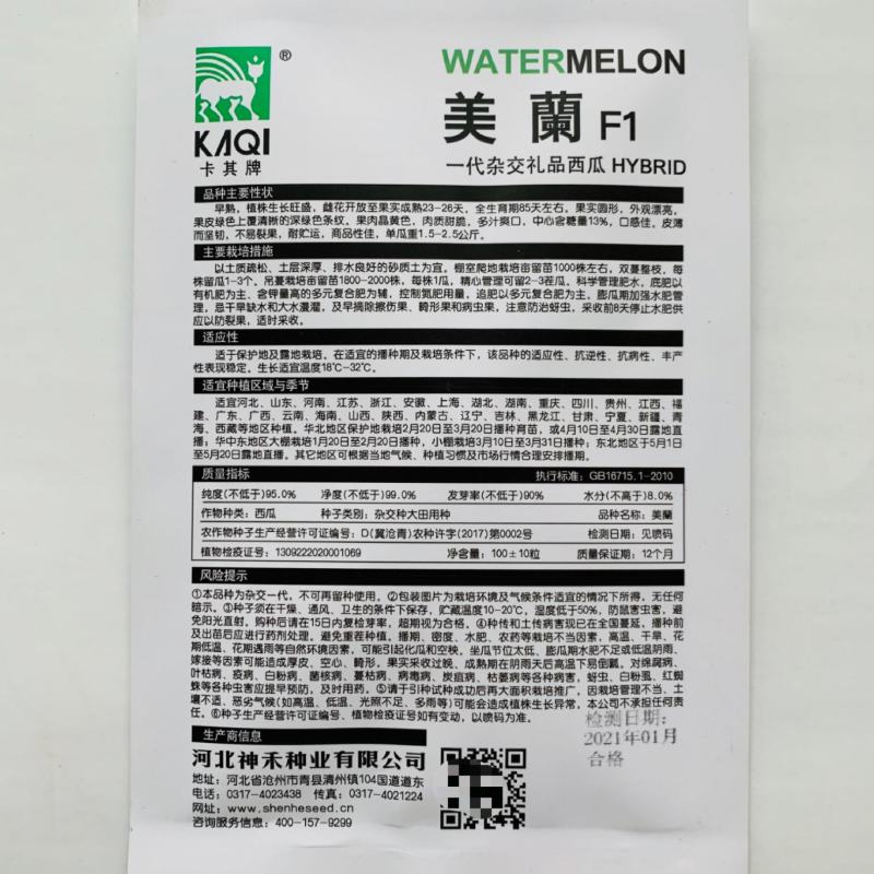 黄壤礼品西瓜种子一代杂交品种早熟基地种植专用品种