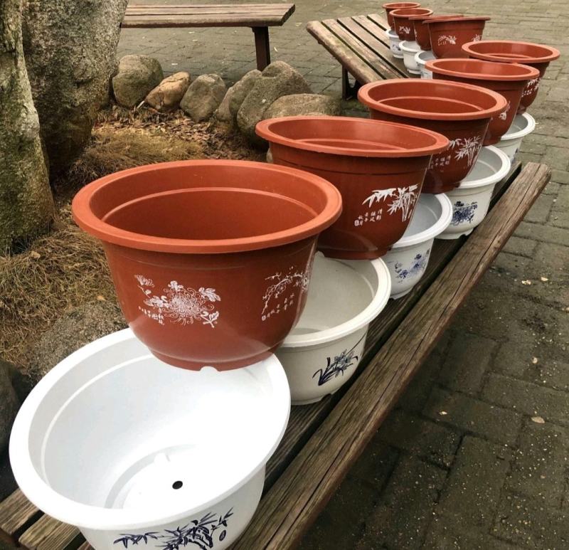 花盆塑料花盆白色红色加厚花盆《要托盘联系客服》