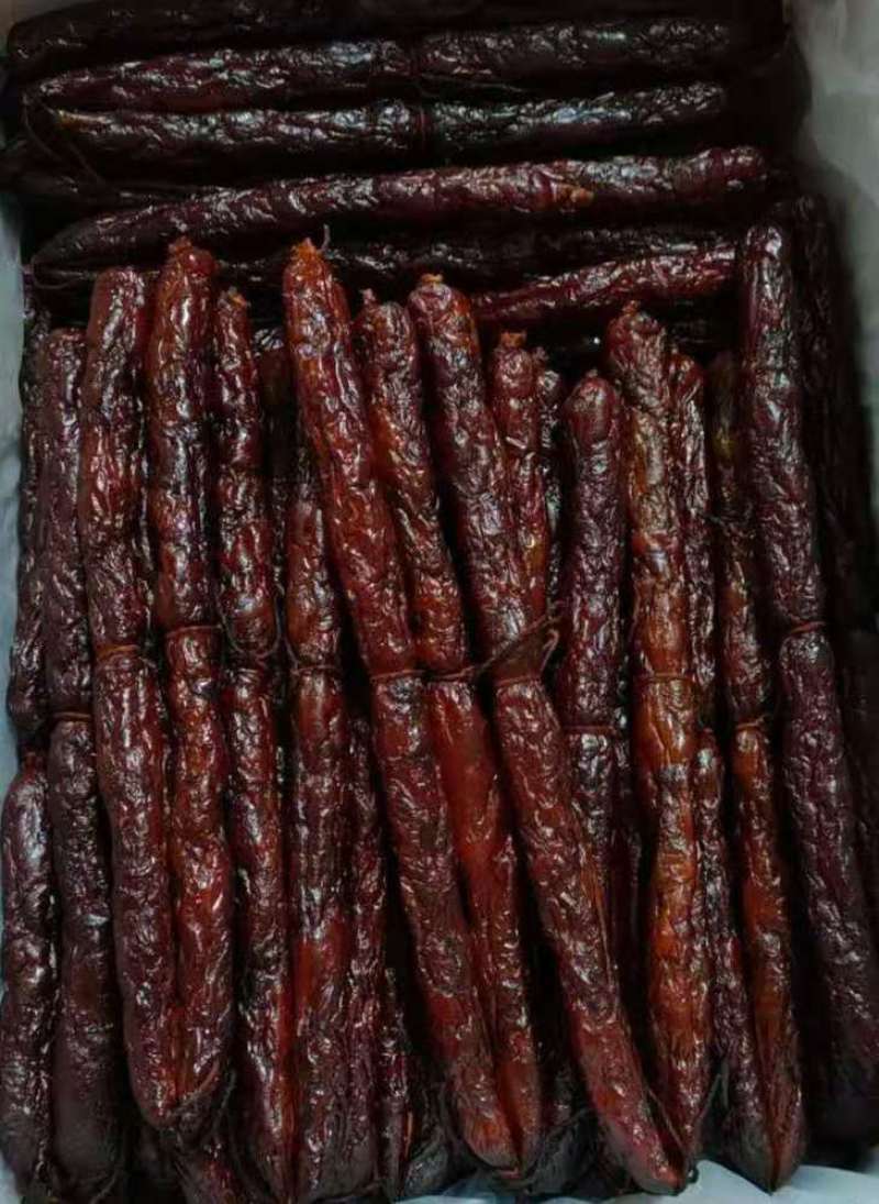 【精选烟熏腊肠】传统制作农家烟熏土猪腊肠