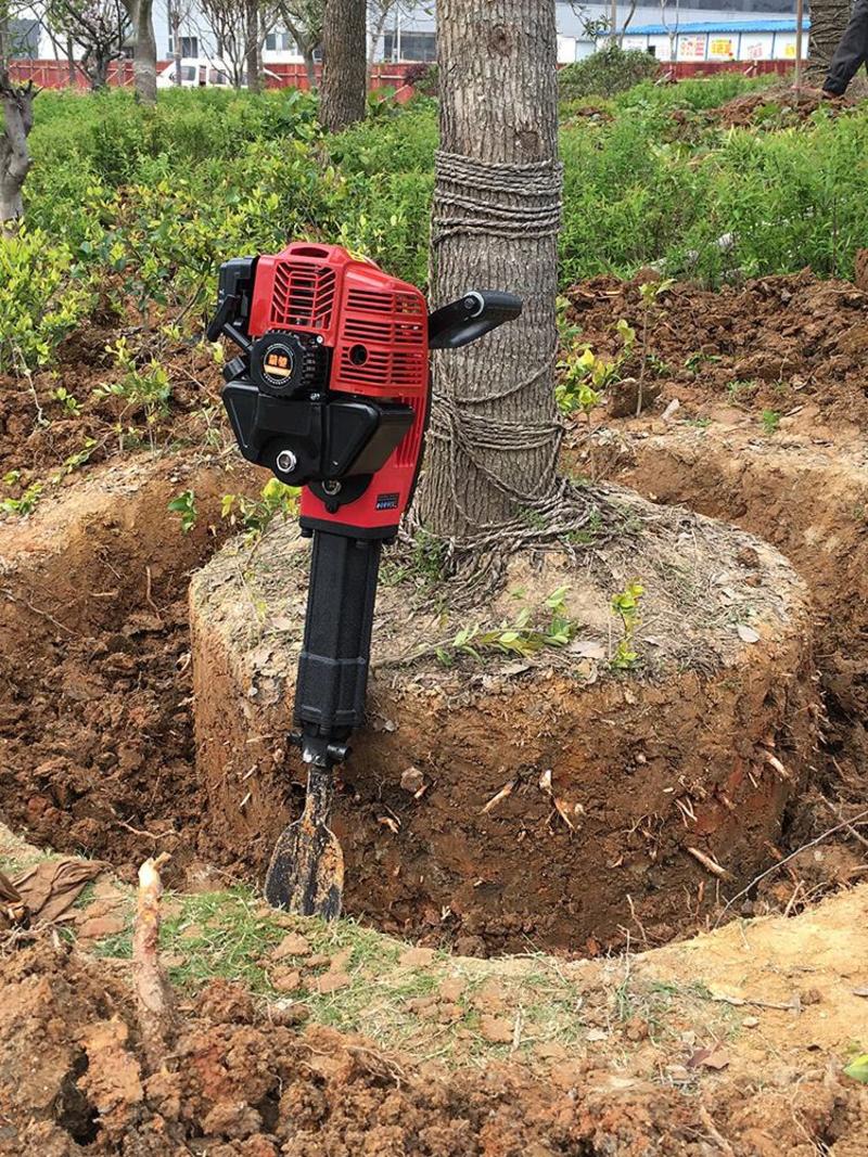 大功率汽油油镐起树铲树挖树开山破碎机小型挖树机起树苗机土
