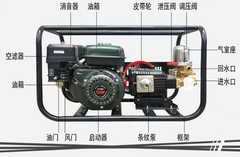 汽油电启动打药机，220V高压园林农药消毒式打药机喷雾器