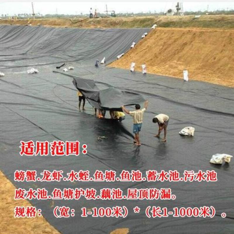 黑色塑料膜加厚养殖膜鱼塘防渗膜鱼池防水布藕池防渗膜土工膜