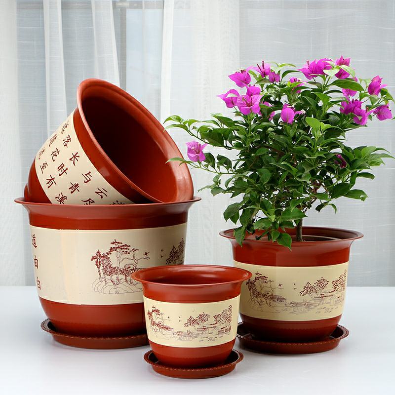 厂家直销塑料花盆优质阳台加厚特大号花盆简约圆形花盆