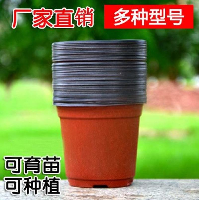 简易加厚双色花盆一次性塑料花盆大号培育盆