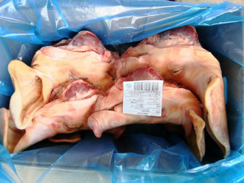 猪头，国产肥猪猪头带耳，标猪劈半猪头，去耳猪头，
