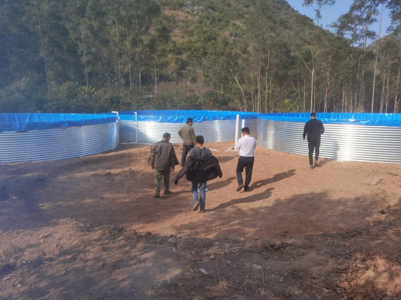 高密度养殖水箱，镀锌板厚度支架鱼池，帆布水池。