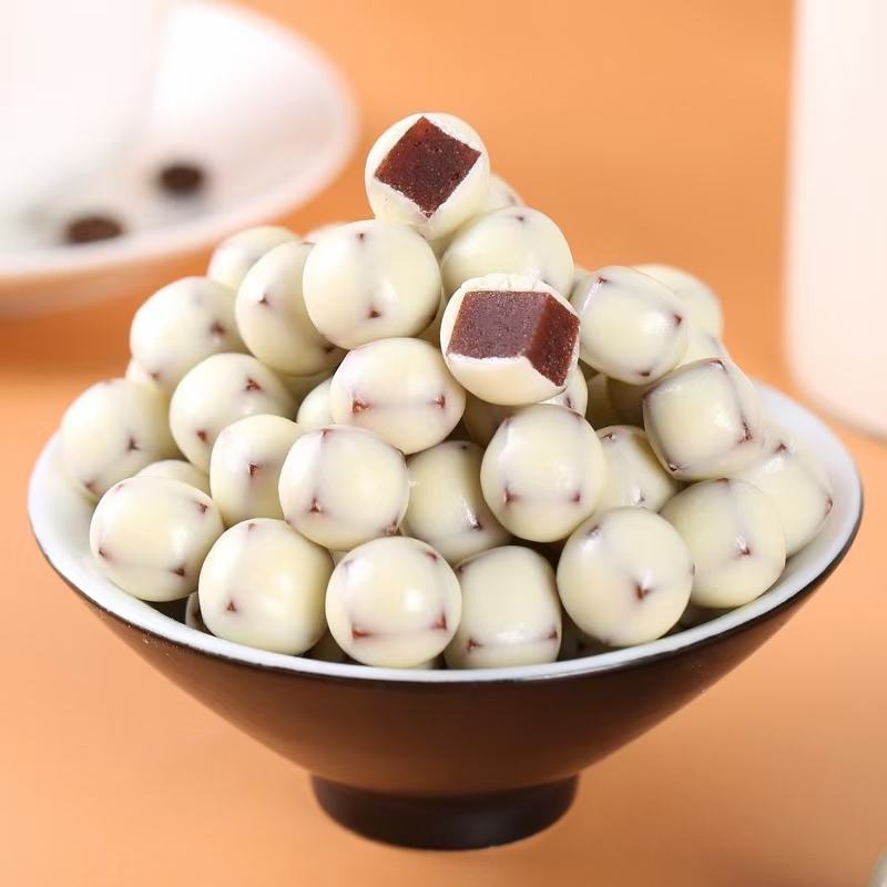**酸奶山楂球奶乐楂网红巧克力力豆儿童小食品小吃货健