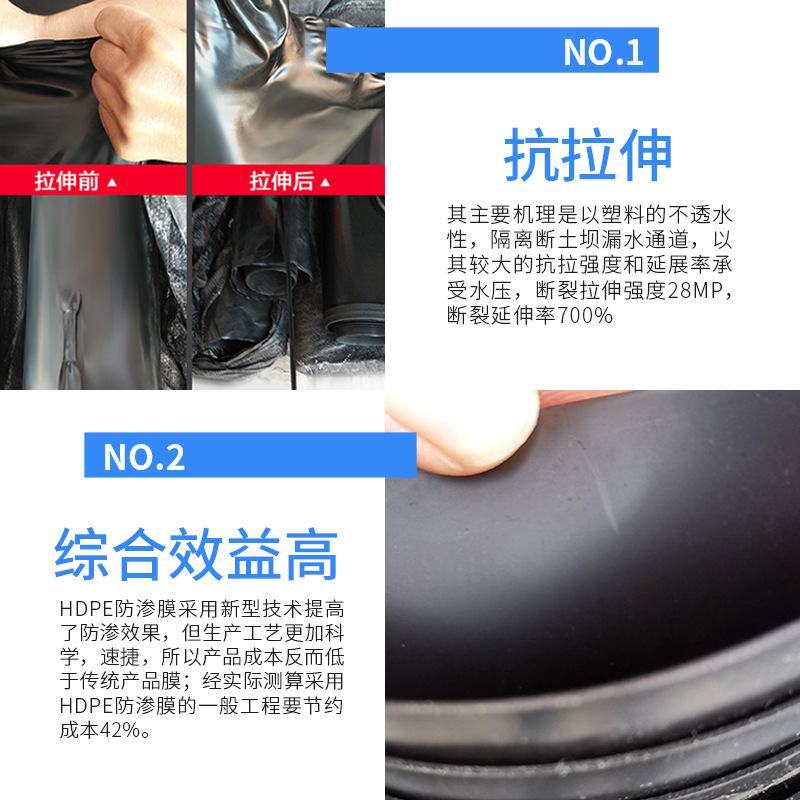 鱼塘藕池虾池土工膜防渗膜养殖防渗膜防渗沼气池黑膜防逃膜