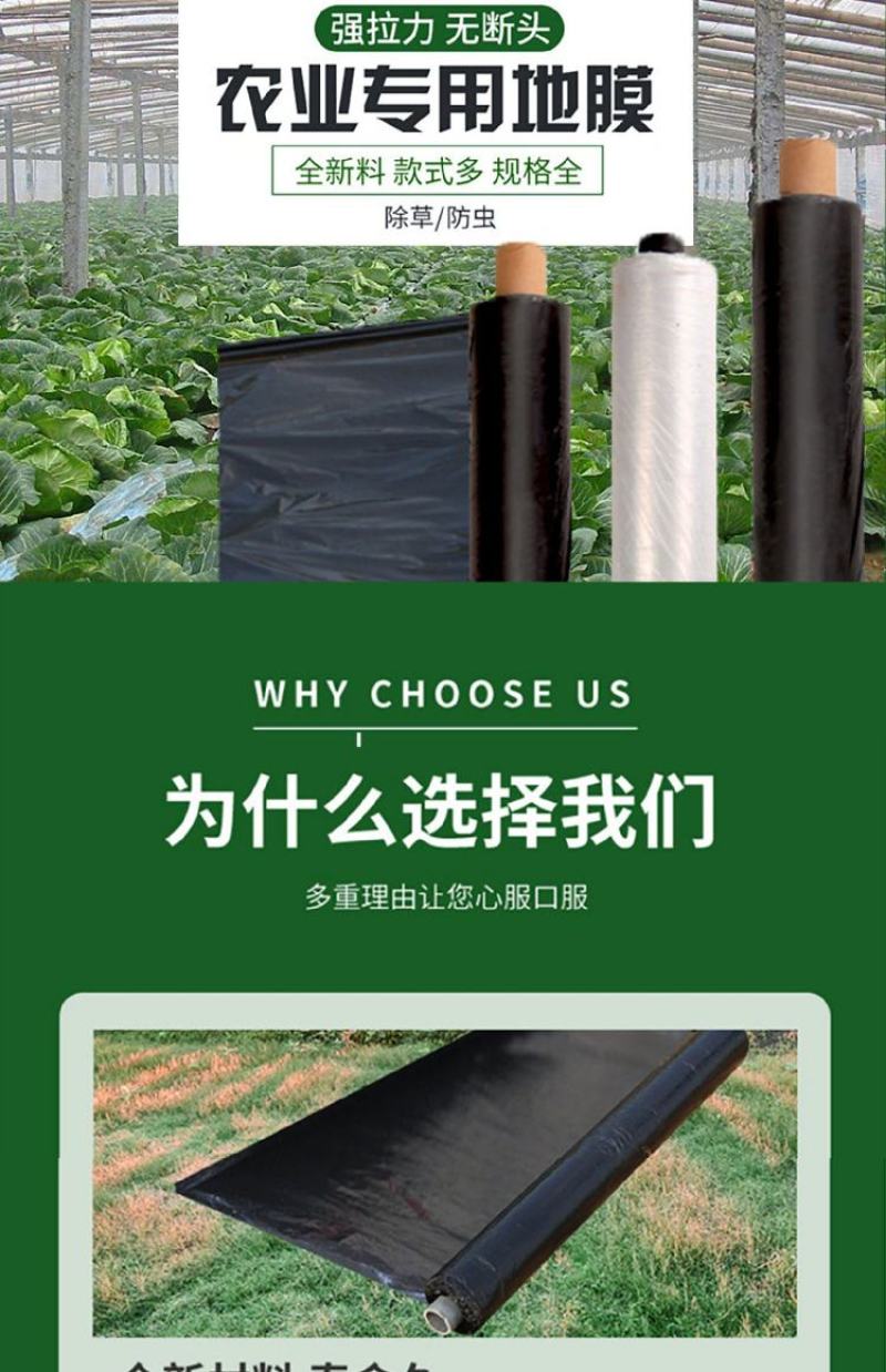 银黑双色反光地膜农用塑料薄膜黑白地膜果树蔬菜覆盖除草保温