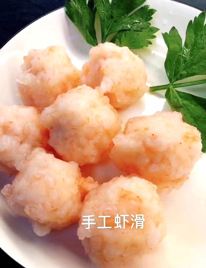 南美白对虾制作，超弹性鲜甜虾丸虾肉%91含量