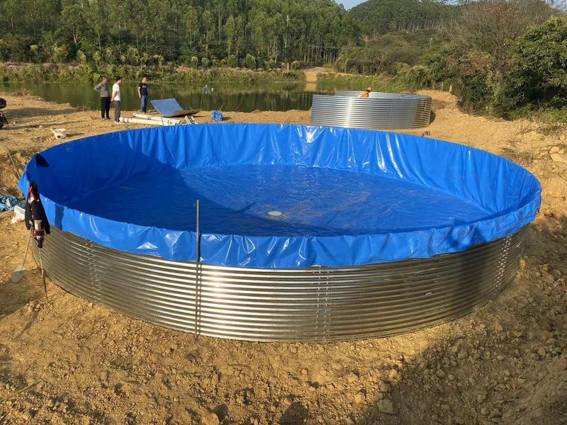 广东水产养殖机械镀锌板高密度养殖水池水产养殖池养殖水箱
