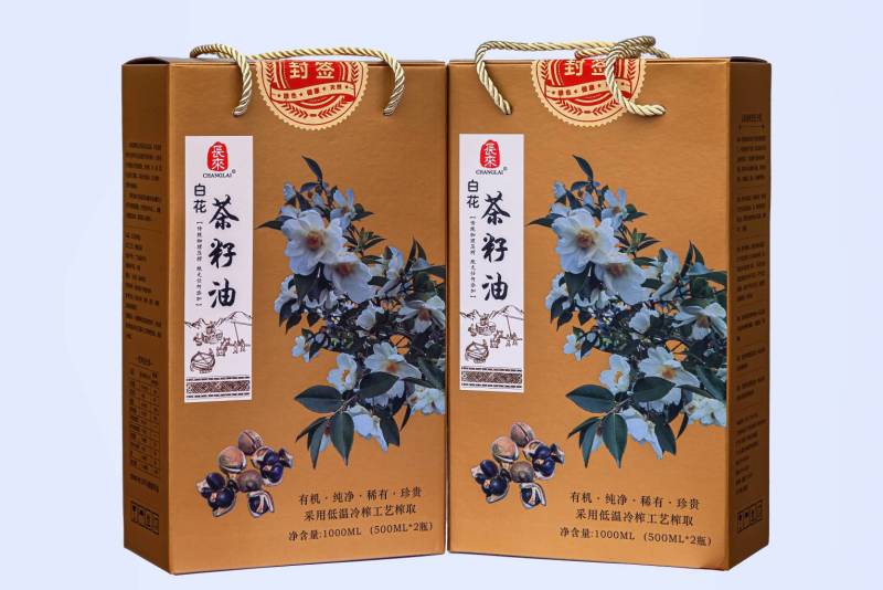 长来山茶油盒装500毫升x2瓶有机茶籽油食用油