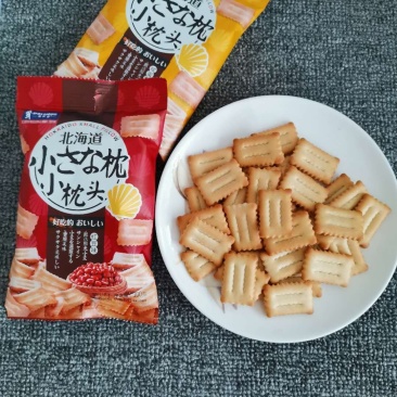 菠罗客北海道小枕头饼干红豆味饼干蛋黄味儿童代餐零食