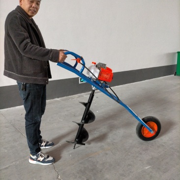 春季种树打孔机汽油两冲程手提挖坑机种植机大直径钻眼机