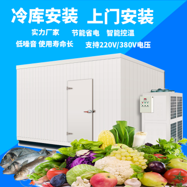 冷库全套设备安装果蔬保鲜库冷藏库肉类海鲜急冻库上门安装
