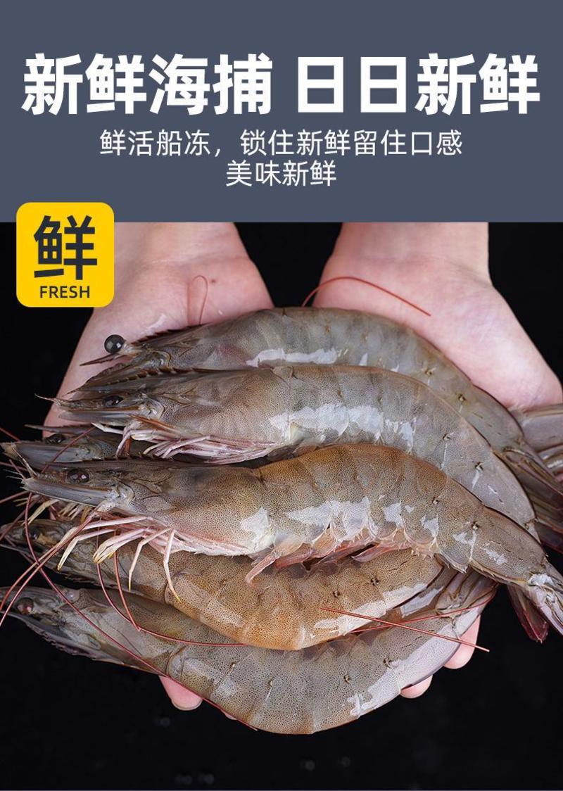4斤海捕大虾新鲜大对虾海鲜水产鲜活活虾冷冻基围虾生鲜