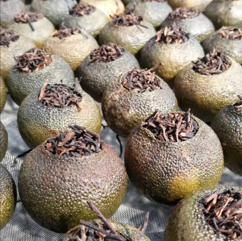 正宗源产地江门新会陈皮小青柑茶样品专拍