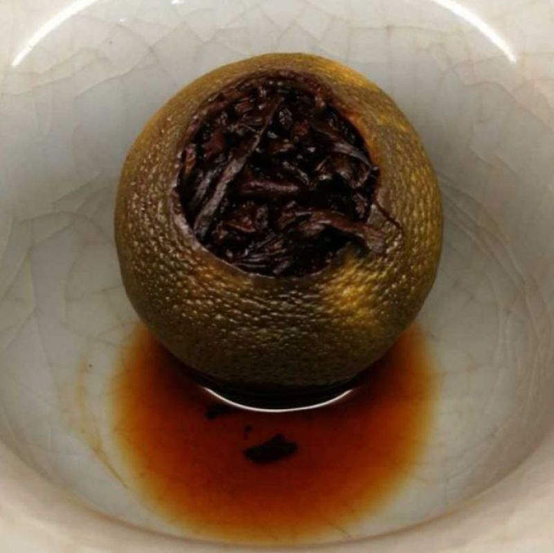 正宗源产地江门新会陈皮小青柑茶样品专拍