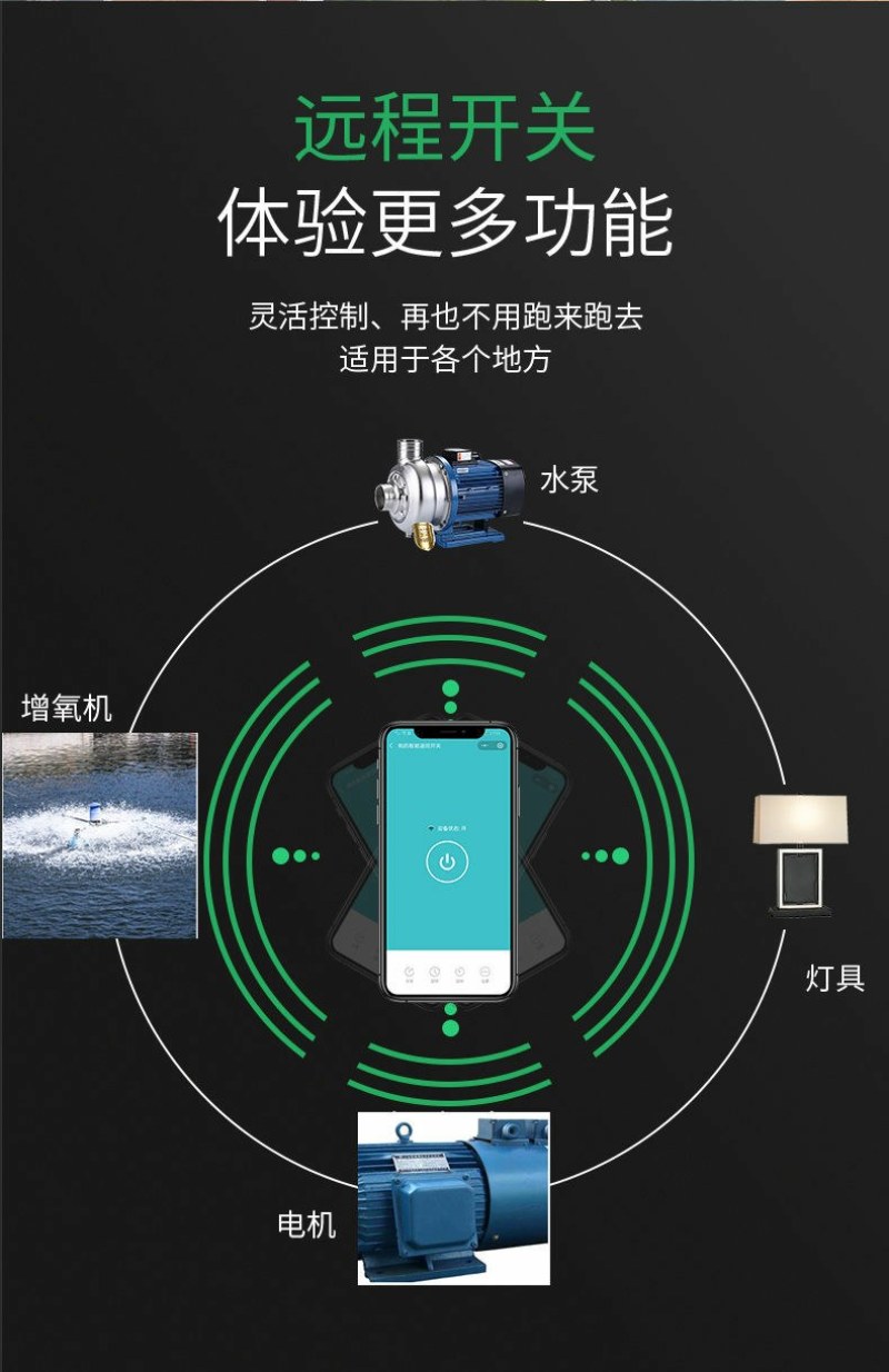 手机控制无线遥控开关远程抽水泵智能控制器电源220V大