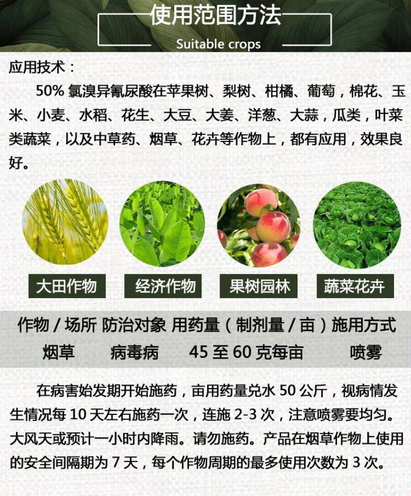 鑫星50%氯溴异氰尿酸蔬菜果树病毒病软腐病疮痂病纹枯病
