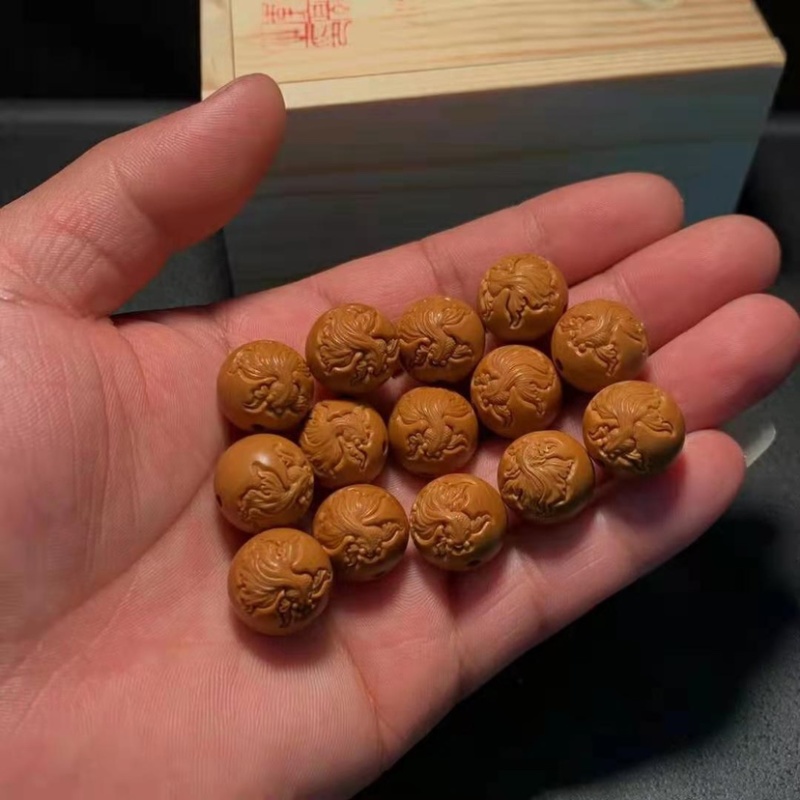 金玉满堂，十分开心，纯手工橄榄核雕刻，看上结缘，看上联系