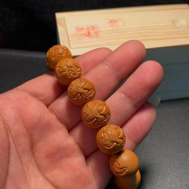 金玉满堂，十分开心，纯手工橄榄核雕刻，看上结缘，看上联系
