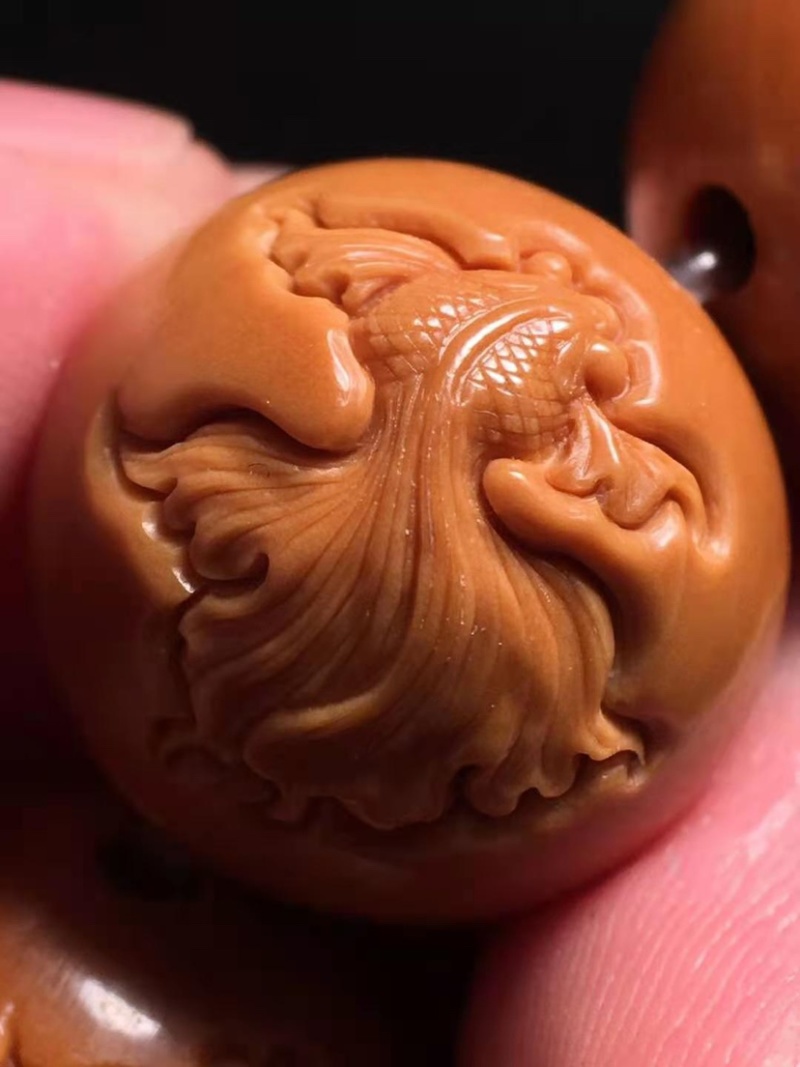 金玉满堂，十分开心，纯手工橄榄核雕刻，看上结缘，看上联系