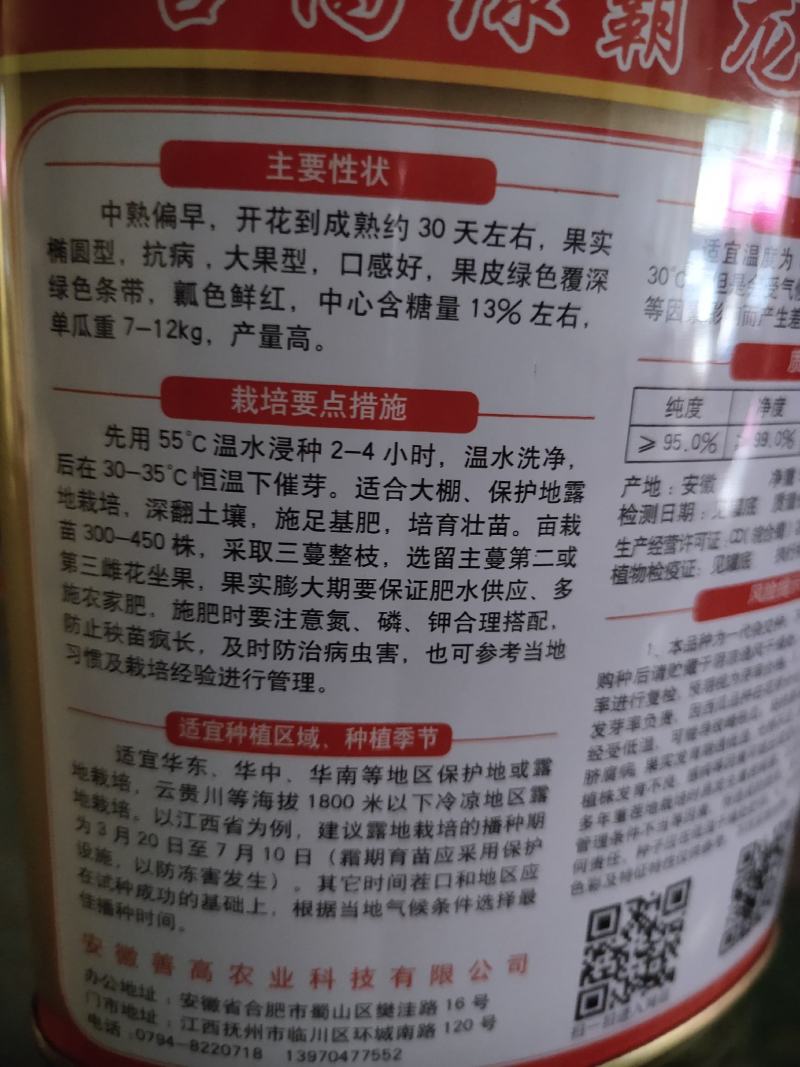 绿霸龙西瓜种子，中熟偏早果实椭圆形、抗病大果型、口感好