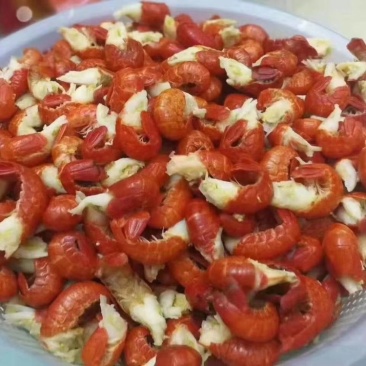 干冻龙虾尾无冰衣，肉质饱满，餐饮直供，精品无冰衣冷冻