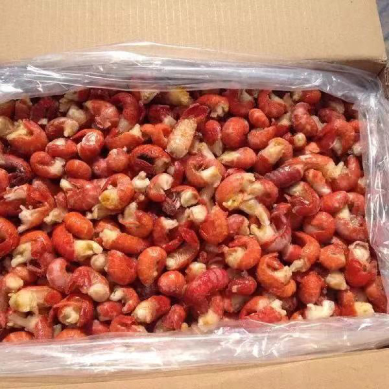 干冻龙虾尾无冰衣，肉质饱满，餐饮直供，精品无冰衣冷冻