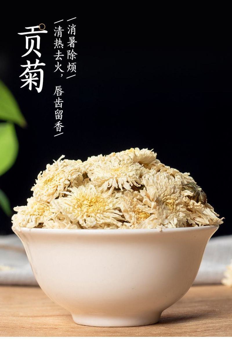 菊花茶白菊花贡菊花养生茶黄山正品正宗黄山贡菊七月菊花