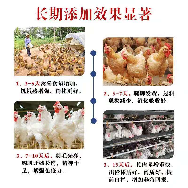 肉禽通用鸡鸭鹅，可长期使用，禽速肥料比低，卖相好，生病少