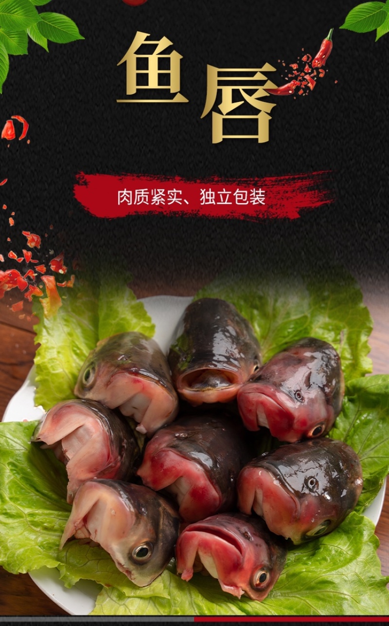 洪湖鱼唇新鲜白鲢鱼嘴巴现剁现发（大量供应）