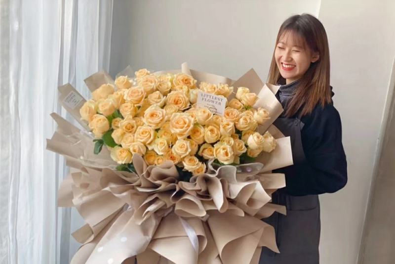 香槟玫瑰鲜切花云南基地直发批发支持一件代发社区团购落地配