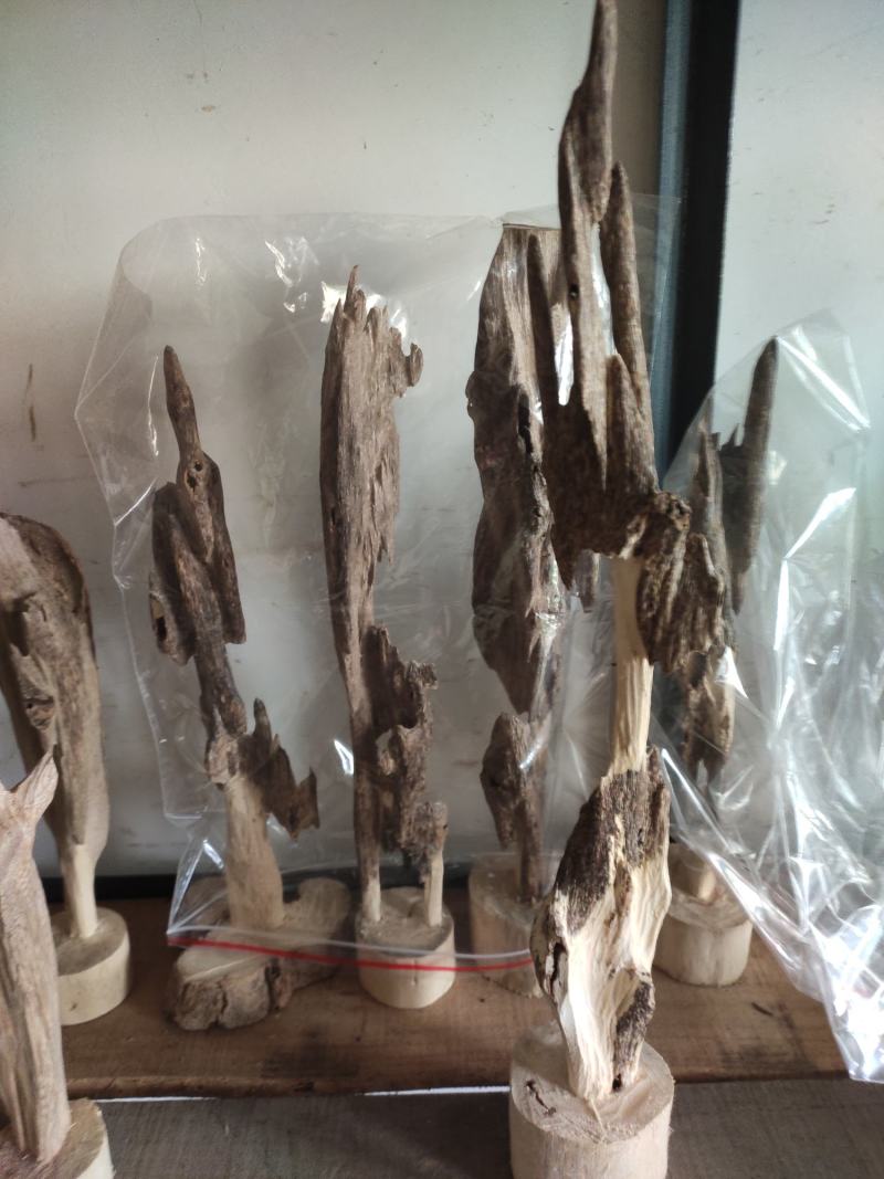 天然沉香虫漏小摆件手工作品