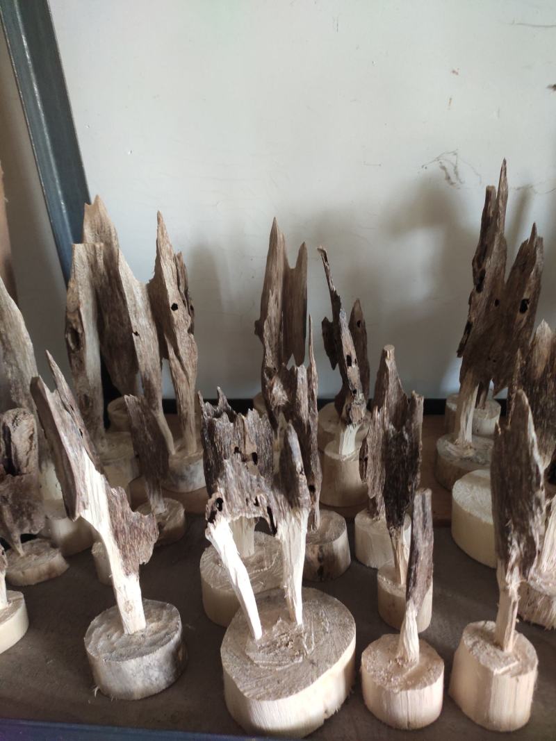 天然沉香虫漏小摆件手工作品