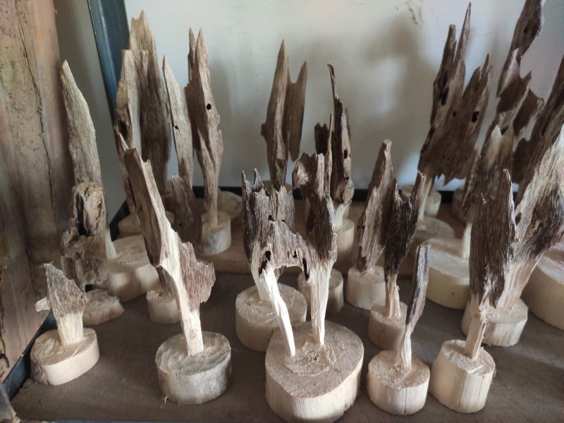 天然沉香虫漏小摆件手工作品