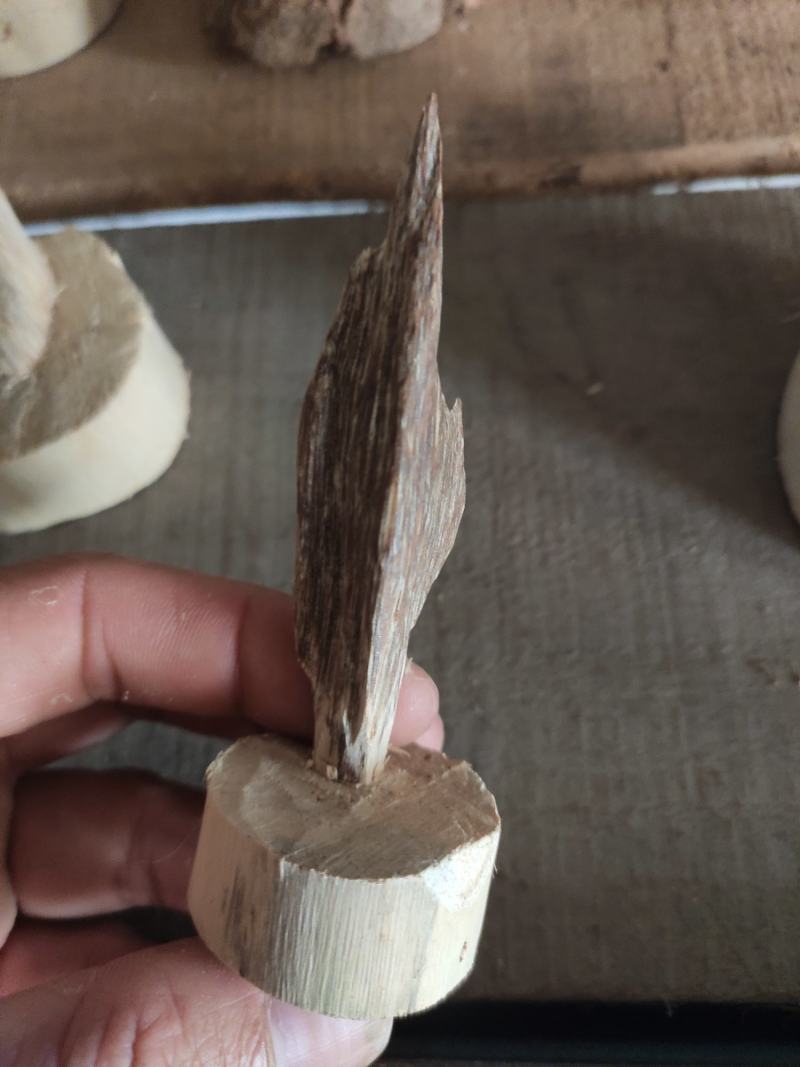 天然沉香虫漏小摆件手工作品