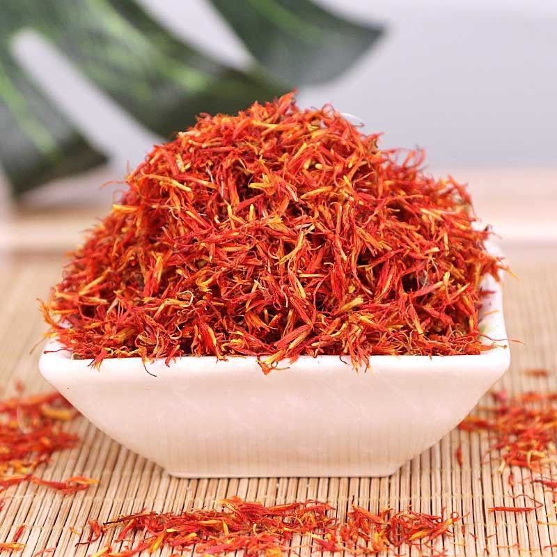 红花泡酒红花泡茶新疆红花泡脚艾叶红花中草药无硫熏红花